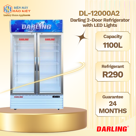 DL-12000A2 - Tủ Mát 2 Cánh Darling Đèn Led 1100L
