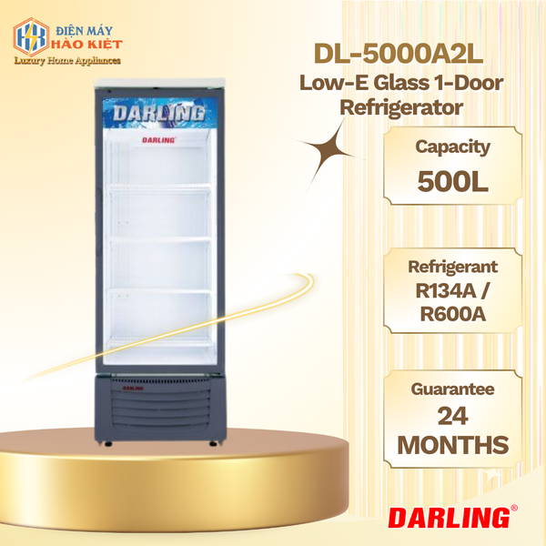 DL-5000A2L - Tủ Mát 1 Cánh Darling 500L – Kính Low-E – Đèn Led