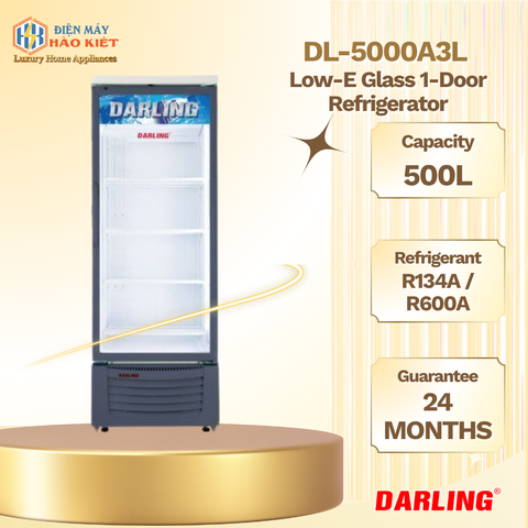 DL-5000A3L - Tủ Mát 1 Cánh Inverter Darling 500L – Kính Low-E – Đèn Led