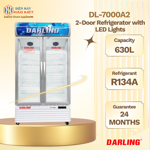 DL-7000A2 - Tủ Mát 2 Cánh Darling Đèn Led 630L