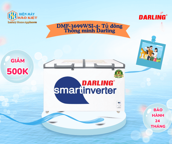 DMF-3699WSI-4 - Tủ Đông Mát 2 Ngăn 2 Dàn Lạnh Darling Inverter