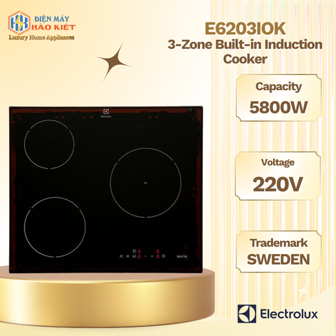 E6203IOK - Bếp Từ 3 Vùng Nấu Lắp Âm Electrolux