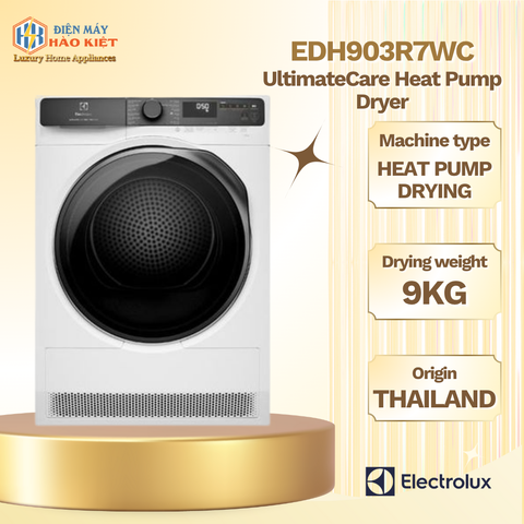 EDH903R7WC - Máy sấy bơm nhiệt Electrolux UltimateCare 9 kg