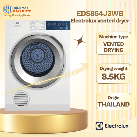 EDS854J3WB - Máy Sấy Thông Hơi Electrolux UltimateCare 8.5 Kg