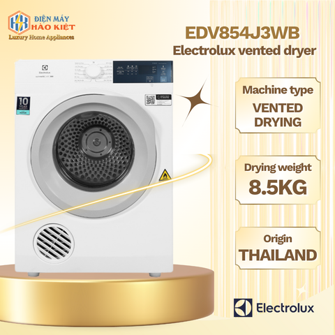 EDV854J3WB - Máy Sấy Thông Hơi Electrolux UltimateCare 8.5 Kg - Trắng