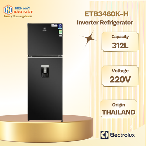 ETB3460K-H - Tủ Lạnh Electrolux Inverter 312 Lít - Đen