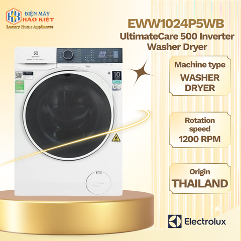 EWW1024P5WB - Máy Giặt Sấy Electrolux UltimateCare 500 Inverter Giặt 10 kg - Sấy 7 kg