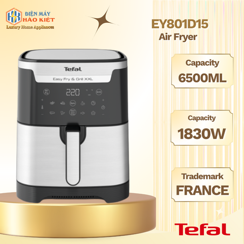 EY801D15 - Nồi Chiên Không Dầu Tefal 2in1 Easy Fry & Grill 6.5L XXL