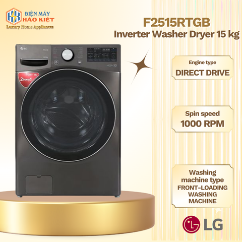 F2515RTGB - Máy Giặt Sấy LG Inverter 15 kg