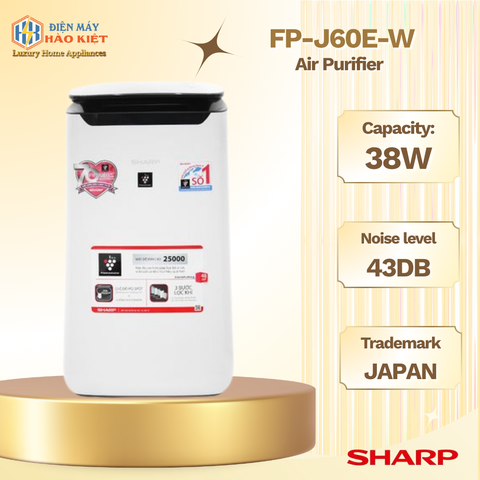 FP-J60E-W - Máy Lọc Không Khí Inverter Sharp _ 40m² - Trắng