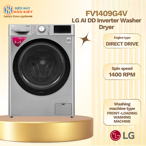 FV1409G4V - Máy Giặt Sấy LG AI DD Inverter Giặt 9 kg - Sấy 5 kg