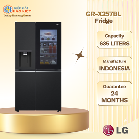 GR-X257BL - Tủ Lạnh LG Inverter 635 Side By Side InstaView Door-in-Door