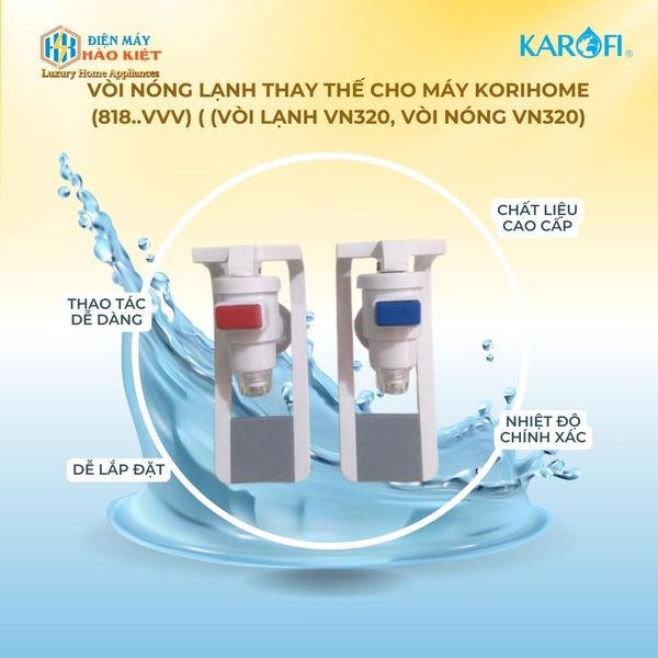 Vòi nóng lạnh thay thế cho máy Korihome (818..vvv) ( (Vòi lạnh VN320, Vòi nóng VN320)