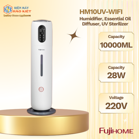 HM10UV-WIFI - Máy Tạo Ẩm Fujihome Xông Tinh Dầu, Khử Khuẩn Uv Điều Khiển Wifi