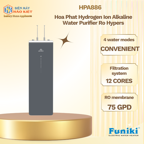 HPA886 - Máy Lọc Nước Hòa Phát Hydrogen Ion Kiềm RO Nóng Lạnh HyperS
