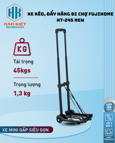 HT-245 NEW - Xe Kéo Đẩy Hàng Đi Chợ Fujihome