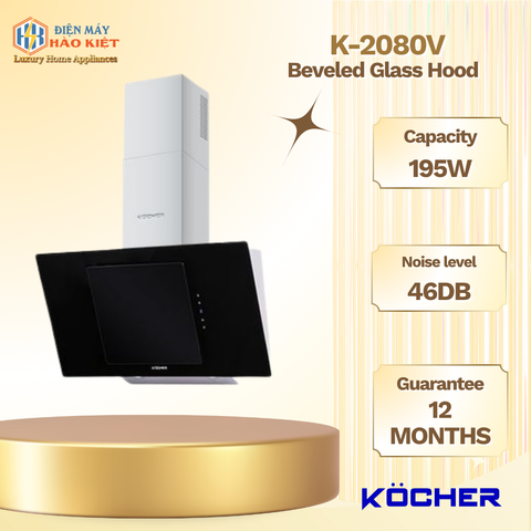 K-2080V - Hút Mùi Kính Vát (Thẳng) 70cm