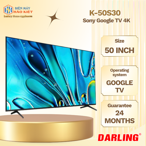 K-50S30 - BRAVIA 3 - 50inch 4K HDR Processor X1™ 4K Ultra HD Dải tần nhạy sáng cao (HDR) Smart TV (Google TV)