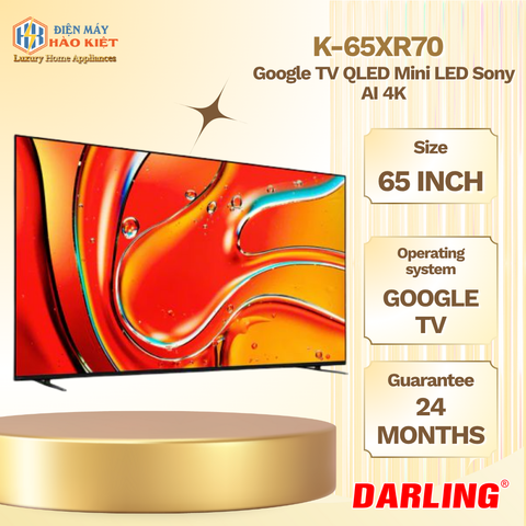 K-65XR70 - BRAVIA 7 - 65inch K-65XR70 XR Processor Mini LED 4K Ultra HD Dải tần nhạy sáng cao (HDR) Smart TV (Google TV)