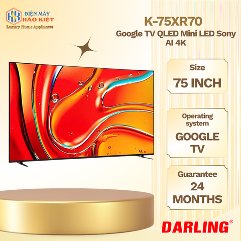 K-75XR70 - BRAVIA 7 - 75inch XR Processor Mini LED 4K Ultra HD Dải tần nhạy sáng cao (HDR) Smart TV (Google TV) (ST)