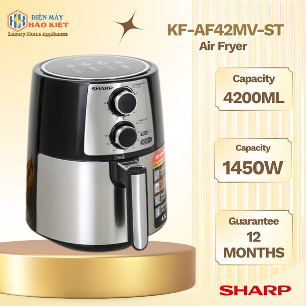 KF-AF42MV-ST - Nồi Chiên Không Dầu Sharp _ 4.2 Lít