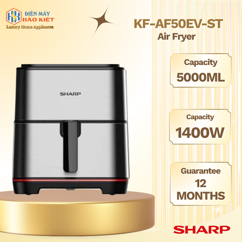 KF-AF50EV-ST - Nồi Chiên Không Dầu Sharp _ 5 Lít