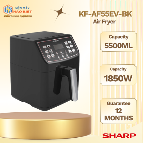 KF-AF55EV-BK - Nồi Chiên Không Dầu Sharp 5.5 Lít