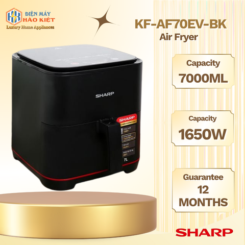 KF-AF70EV-BK - Nồi Chiên Không Dầu Sharp _ 7 Lít