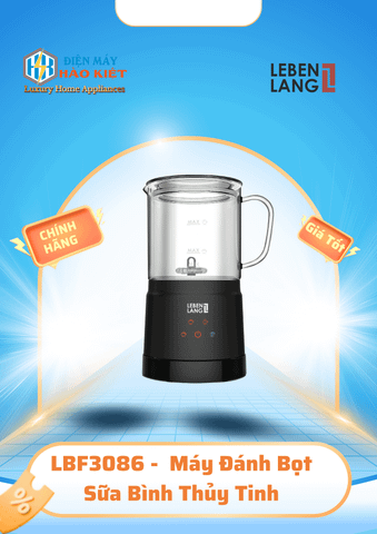 LBF3086 - Máy Đánh Bọt Sữa Bình Thủy Tinh LEBENLANG 500W 400ml