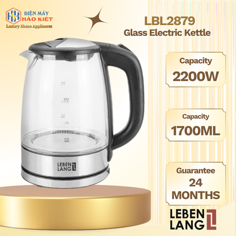 LBL2879 - Ấm Siêu Tốc Thủy Tinh Lebenlang 1700Ml 2200W