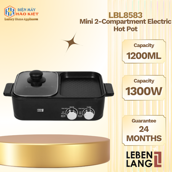 LBL8583 -  Nồi Lẩu Điện 2 Ngăn Mini Lebenlang 1200Ml 1300W