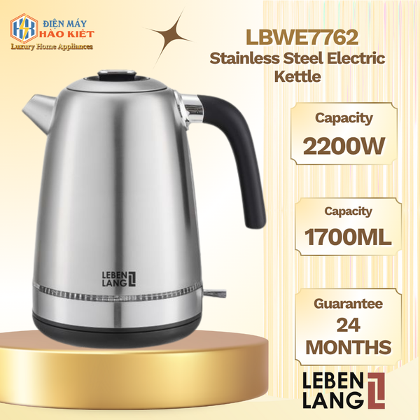 LBWE7762 - Ấm Siêu Tốc Inox Lebenlang 1700Ml