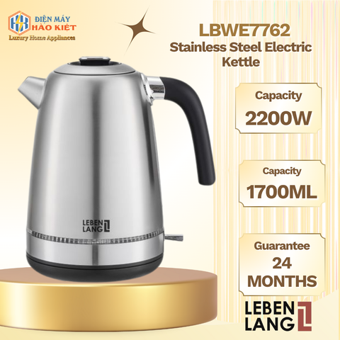 LBWE7762 - Ấm Siêu Tốc Inox Lebenlang 1700Ml