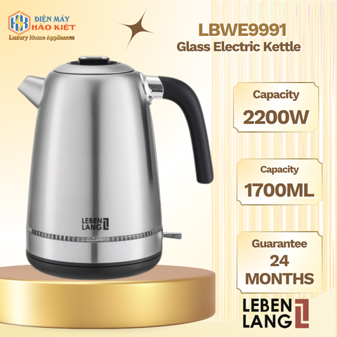 LBWE9991 -   Ấm Siêu Tốc Thuỷ Tinh Lebenlang 1700Ml