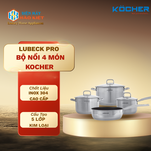 Lubeck pro - Bộ Nồi 4 Món Kocher Lubeck Pro