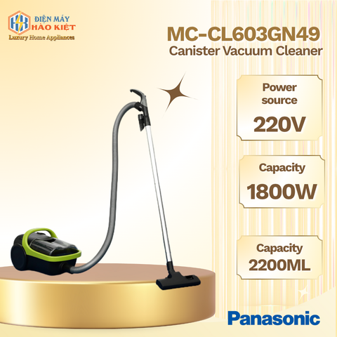 MC-CL603GN49 - Máy Hút Bụi Dạng Hộp Panasonic - Đen Xanh Lá