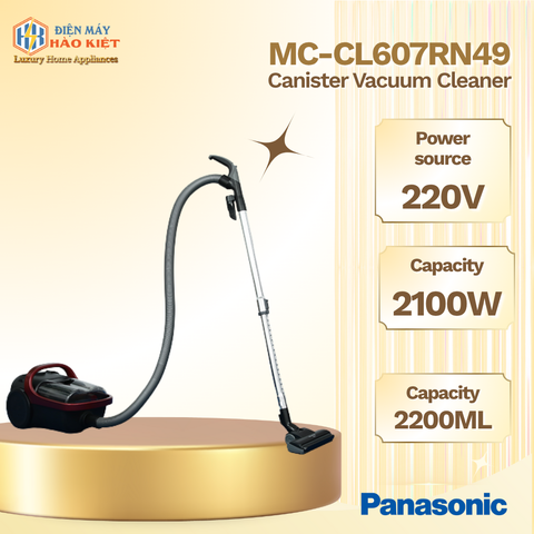 MC-CL607RN49 - Máy Hút Bụi Dạng Hộp Panasonic - Đen Đỏ