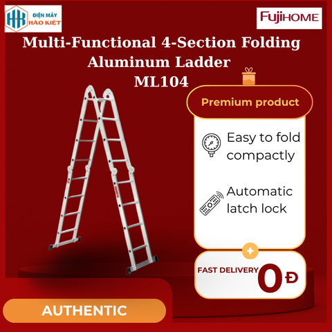 ML104 - Thang Nhôm Gấp Đa Năng 4 Đoạn  Fujihome