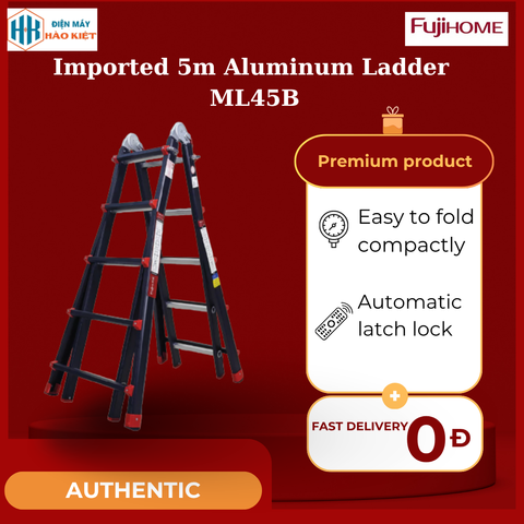 ML45B - Thang Nhôm Gấp Và Rút Đa Năng 4 Đoạn Fujihome