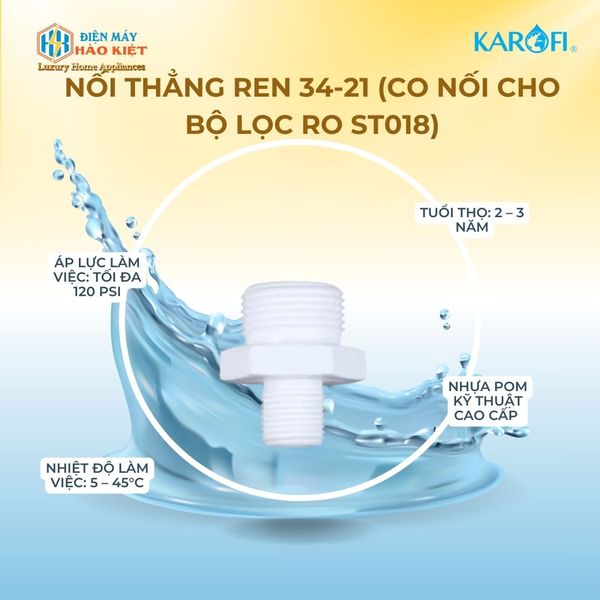 Nối thẳng ren 34-21 (Co nối cho bộ lọc RO ST018)