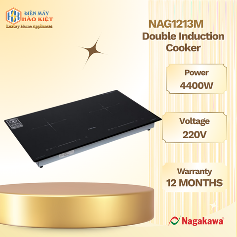 NAG1213M - Bếp Đôi Điện Từ Inverter Nagakawa NAG1213M