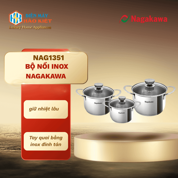 NAG1351 - Bộ Nồi Inox Nagakawa NAG1351