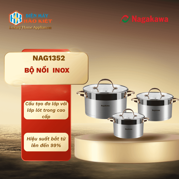 NAG1352 - Bộ Nồi  Inox NAG1352