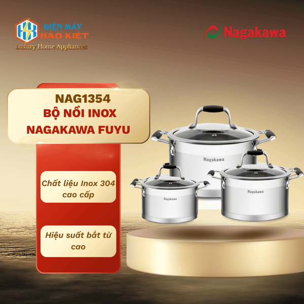 NAG1354 - Bộ Nồi Inox Nagakawa Fuyu NAG1354