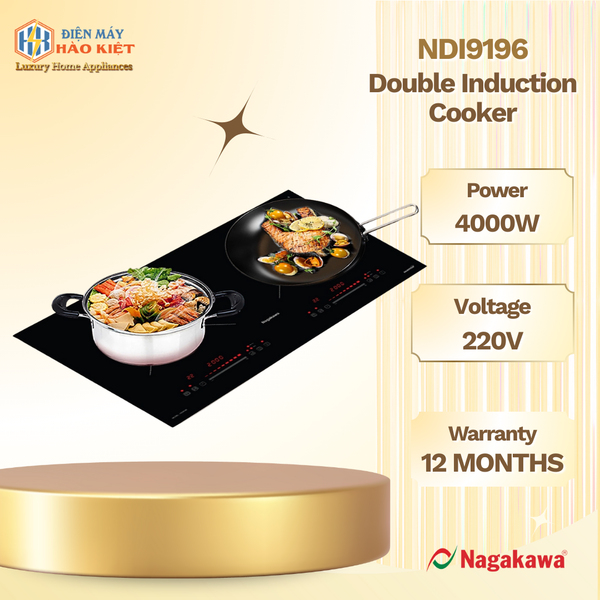 NDI9196 - Bếp Điện Từ Đôi Nagakawa NDI9196