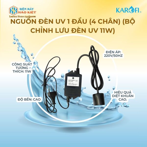 Nguồn đèn UV 1 đầu (4 chân) (Bộ chỉnh lưu đèn UV 11W)