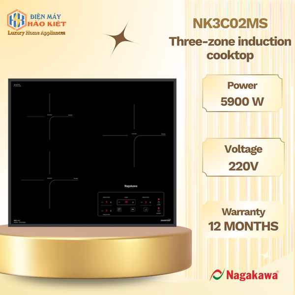 NK3C02MS - Bếp 3 Lò Điện Từ Nagakawa NK3C02MS