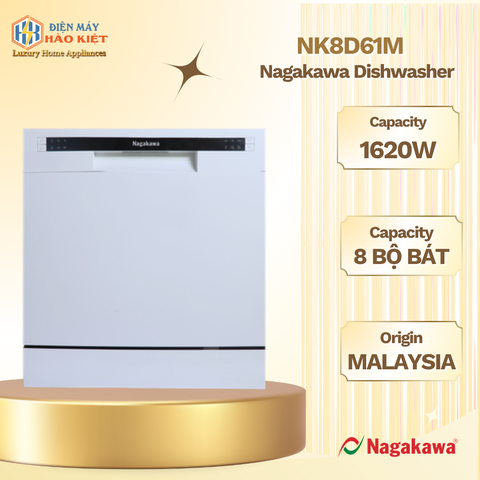 NK8D61M - Máy Rửa Bát Cao Cấp Nagakawa NK8D61M
