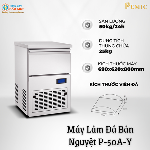 P-50A-Y - Máy Làm Đá Bán Nguyệt P-50A-Y