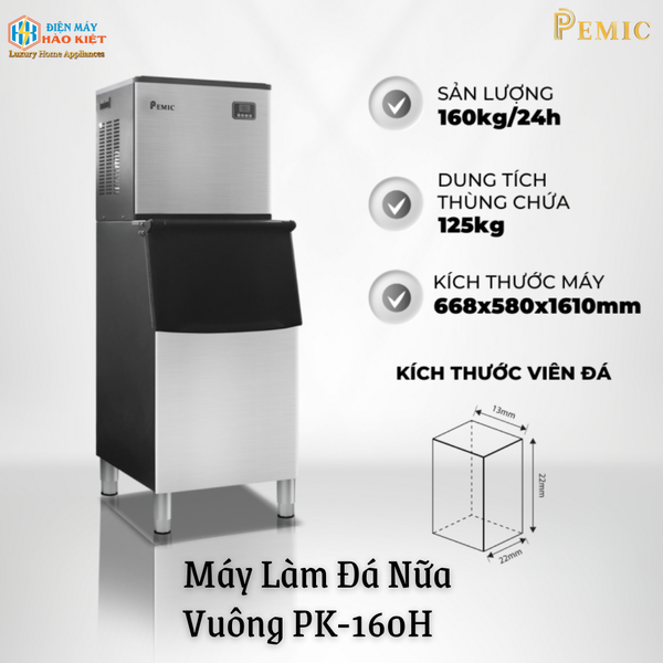 PK-160H - Máy Làm Đá Nửa Vuông PK-160H